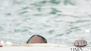 Angela White ends up fucking the young pool boy