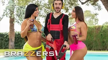 Geiler versauter Dreier mit dem Gärtner, mach mit beim Unkraut jäten!