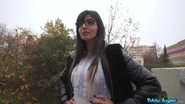 Attractive student with glasses ends up riding a stranger's cock