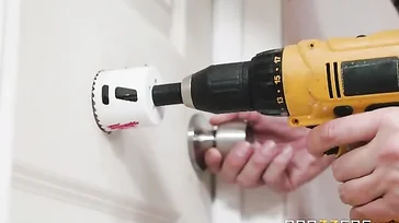 Trying the sex swing with this bricklayer, what a whore he is...