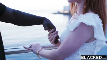 Fucking on the terrace of the house with a well-endowed black man.