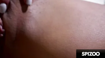 The black guy fucks her so hard that he ends up cumming inside her.
