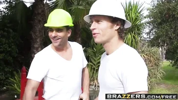 Mrs. Brandi Love fucking with these two workers
