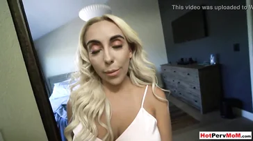My mother-in-law grabs my cock to give me a blowjob.